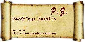 Perényi Zalán névjegykártya