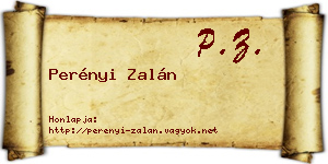 Perényi Zalán névjegykártya